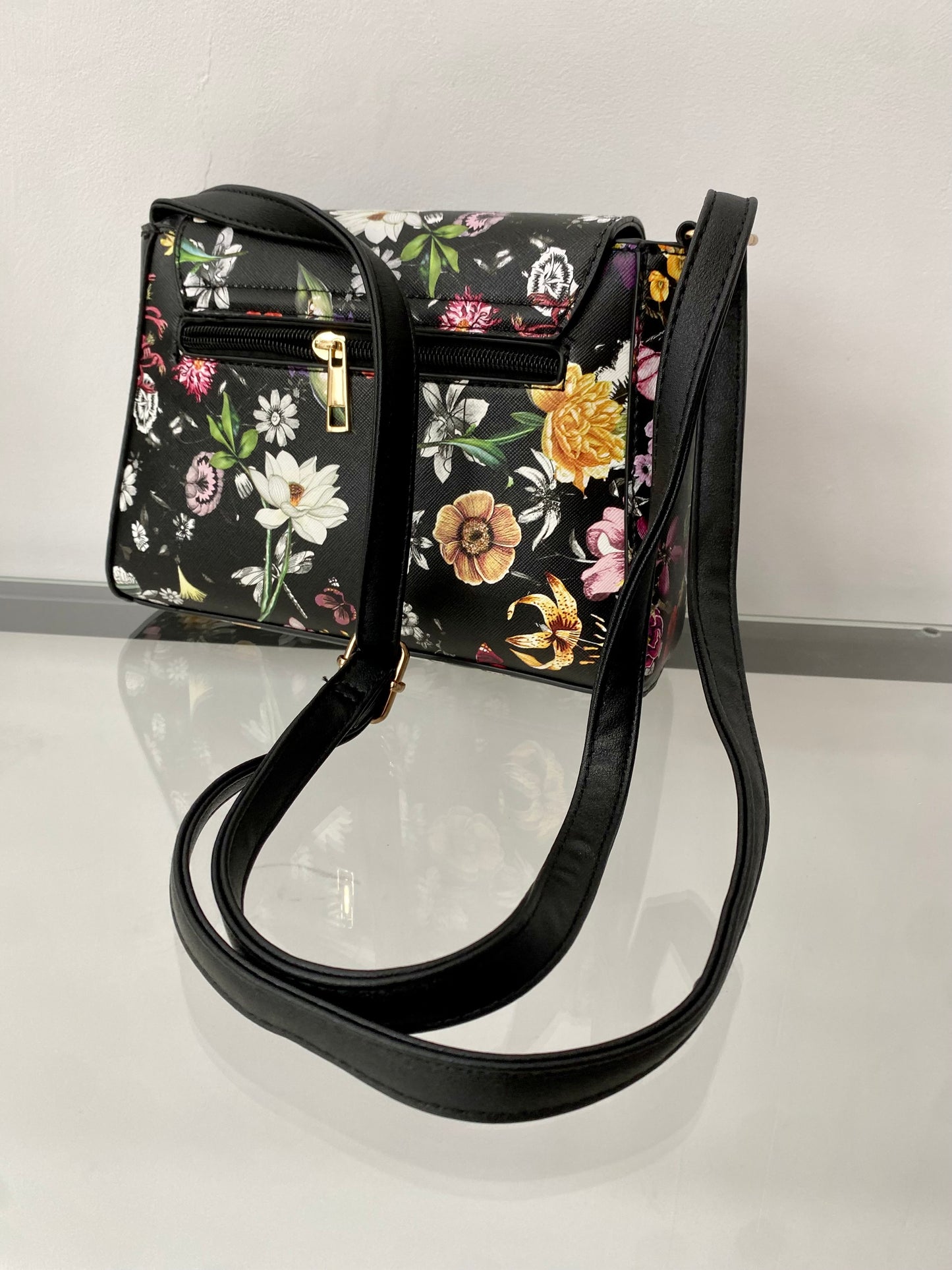 Bolso Floral negro